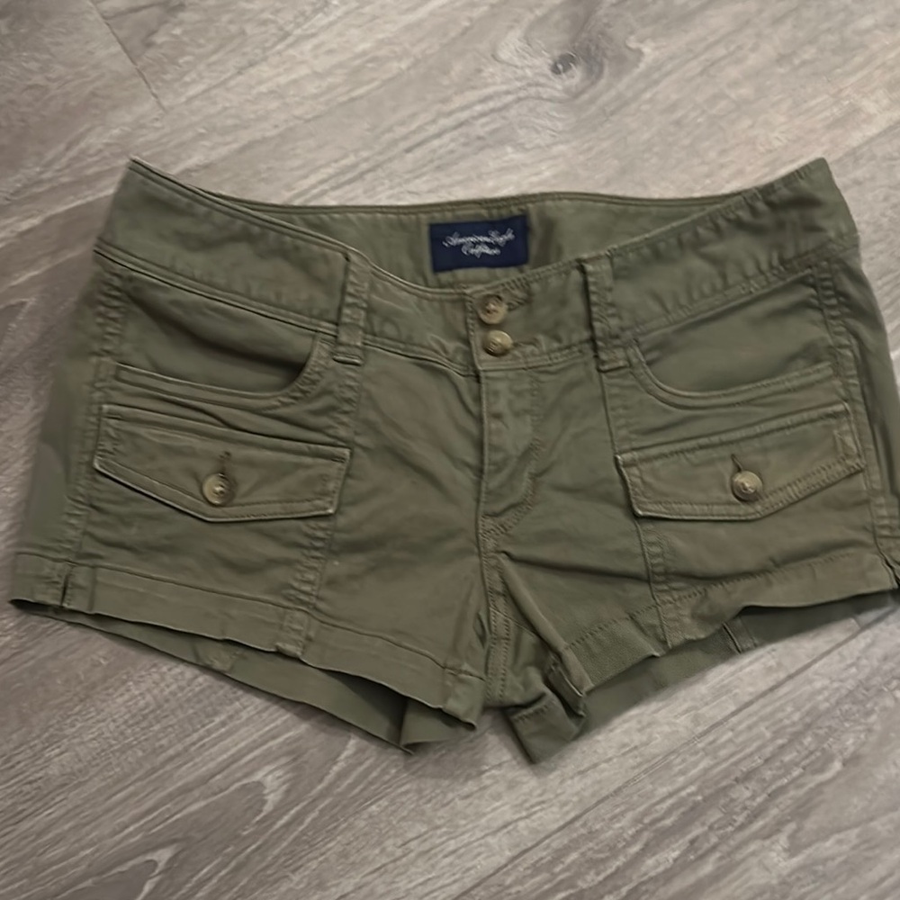 American Eagle Outfitters Green Cargo Shorts Utility Style